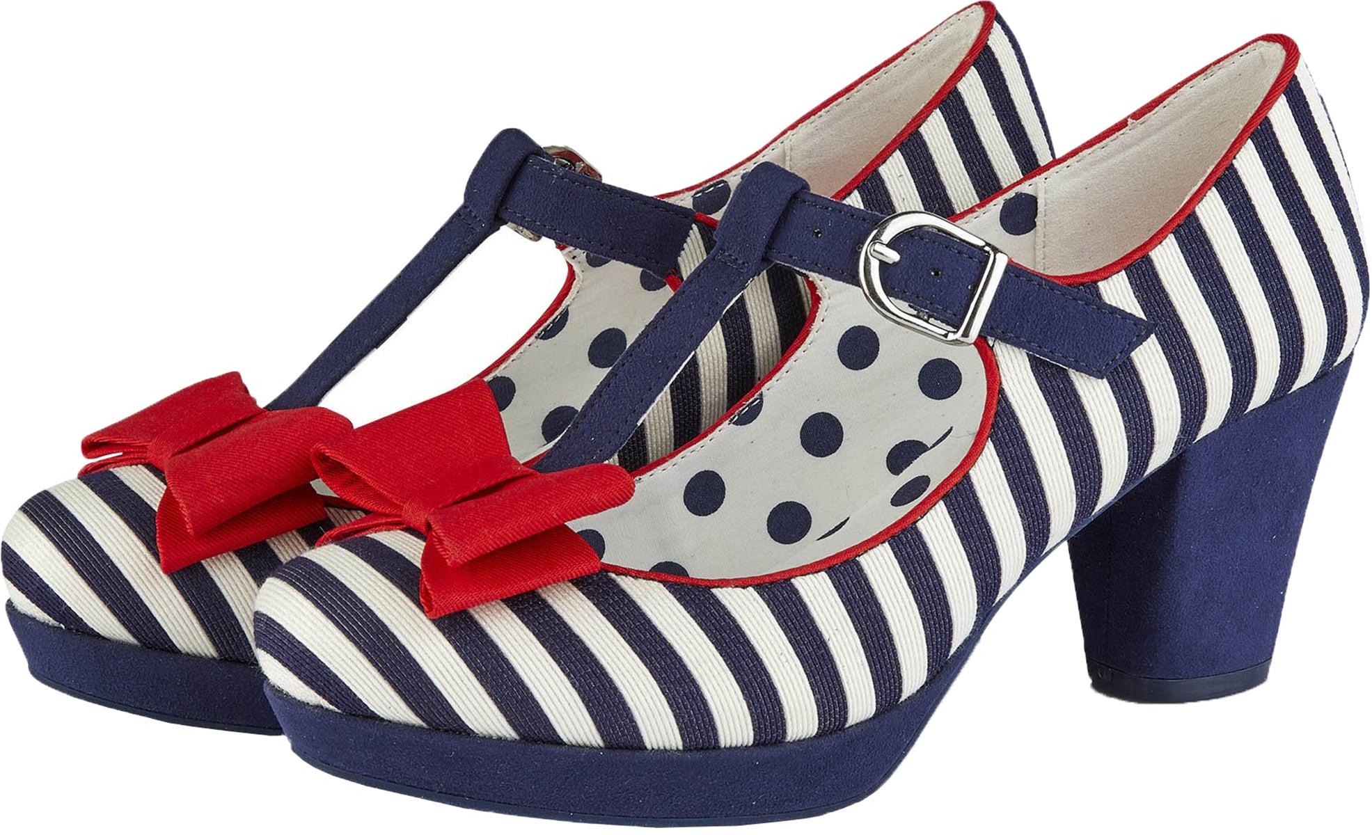 Ruby_Shoo_JAZZI_Nautical_STREIFEN_Striped_Retro_BOW_RIEMCHEN_Heels_PUMPS-2OdPK30qBo0wBp