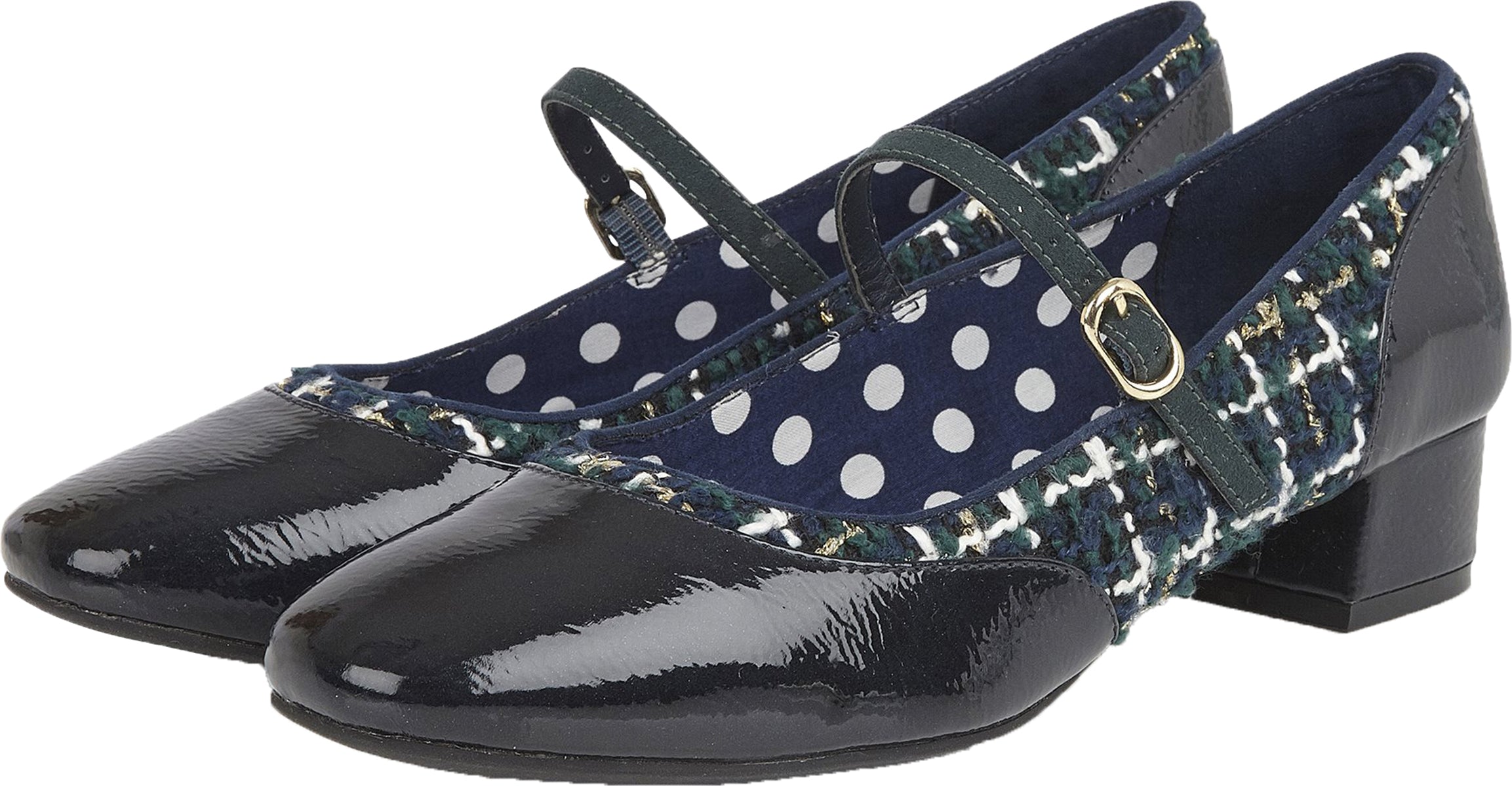 Ruby_Shoo_JOLENE_Vintage_TWEED_Karo_CHECK_Slip-On_HALBSCHUHE_Pumps-2