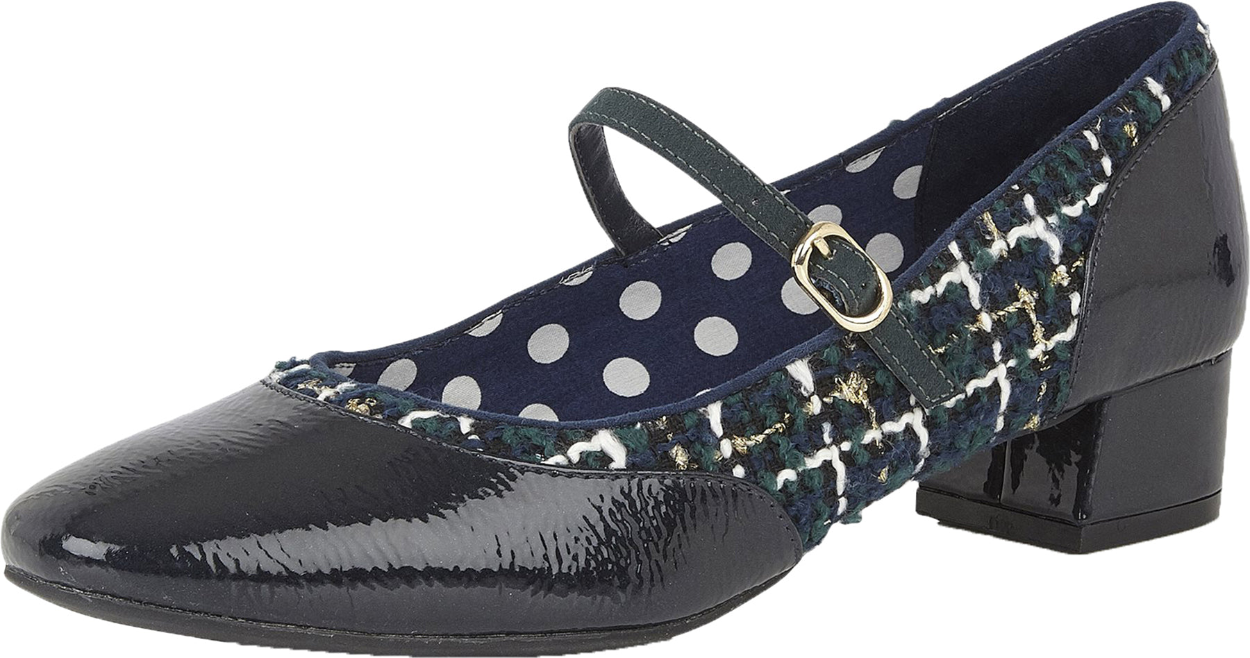 Ruby_Shoo_JOLENE_Vintage_TWEED_Karo_CHECK_Slip-On_HALBSCHUHE_Pumps_killer_kirsche