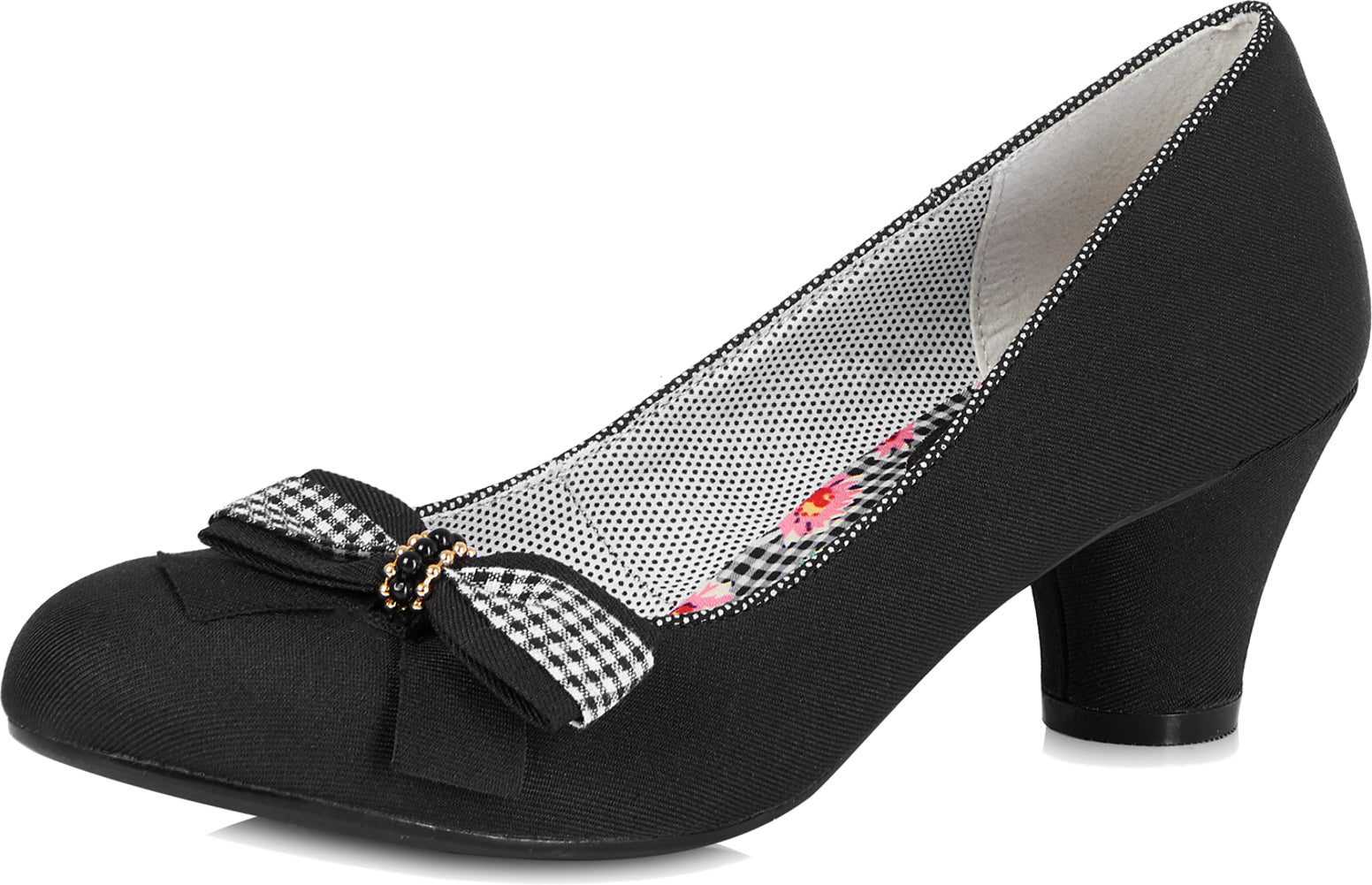 Ruby_Shoo_LILY_Gingham_PEPITA_Bow_Vintage_Classic_PUMPS