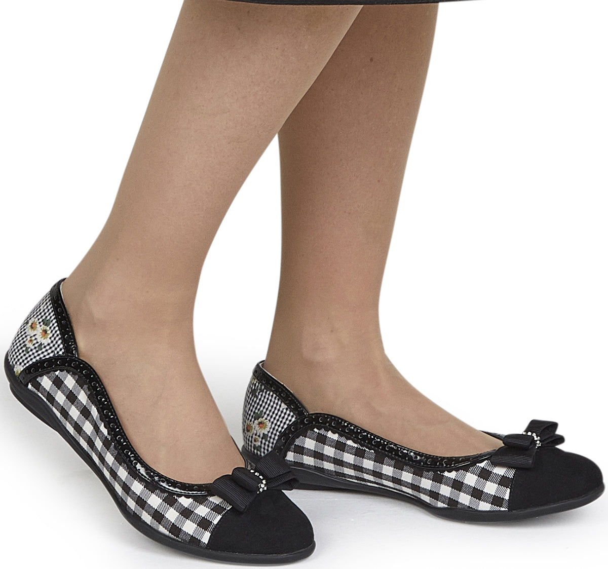 Ruby_Shoo_LIZZIE_Vintage_PEPITA_Floral_Schleife_BOW_Flats_BALLERINAS-3