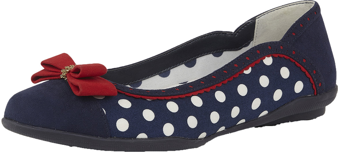 Ruby_Shoo_LIZZIE_Vintage_POLKA_DOT_Schleife_BOW_Flats_BALLERINAS-1