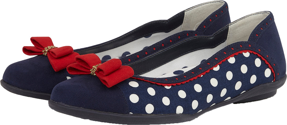 Ruby_Shoo_LIZZIE_Vintage_POLKA_DOT_Schleife_BOW_Flats_BALLERINAS-2