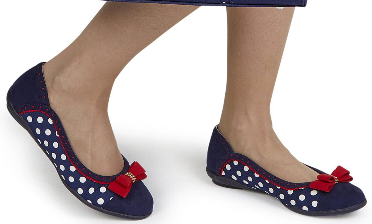 Ruby_Shoo_LIZZIE_Vintage_POLKA_DOT_Schleife_BOW_Flats_BALLERINAS-3