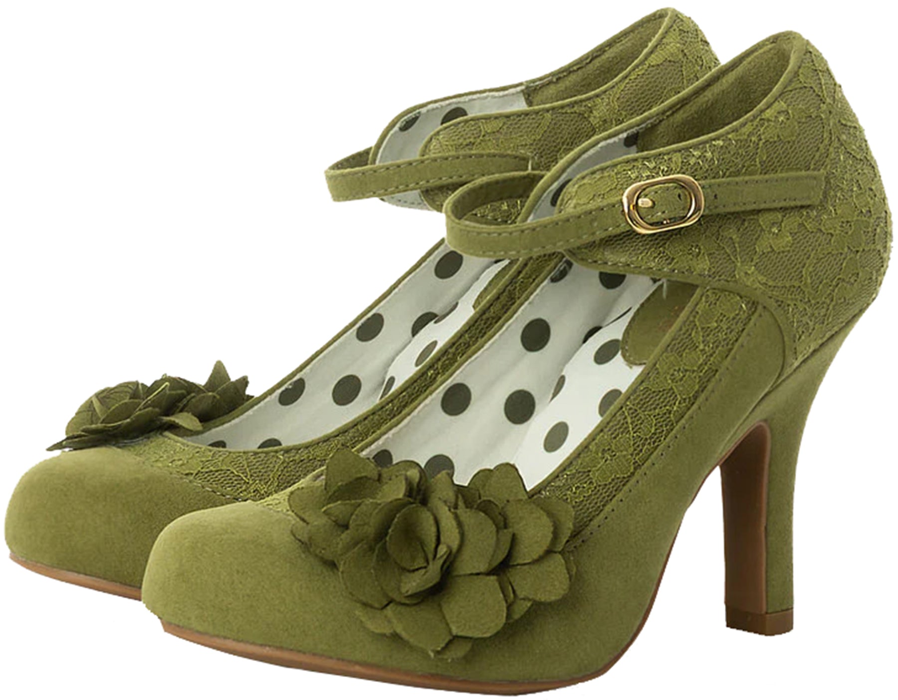 Ruby_Shoo_MELINDA_FLORAL_LACE_Spitze_Blumen_Riemchen_PUMPS_High_Heels_-_Olive_killer_kirsche_1