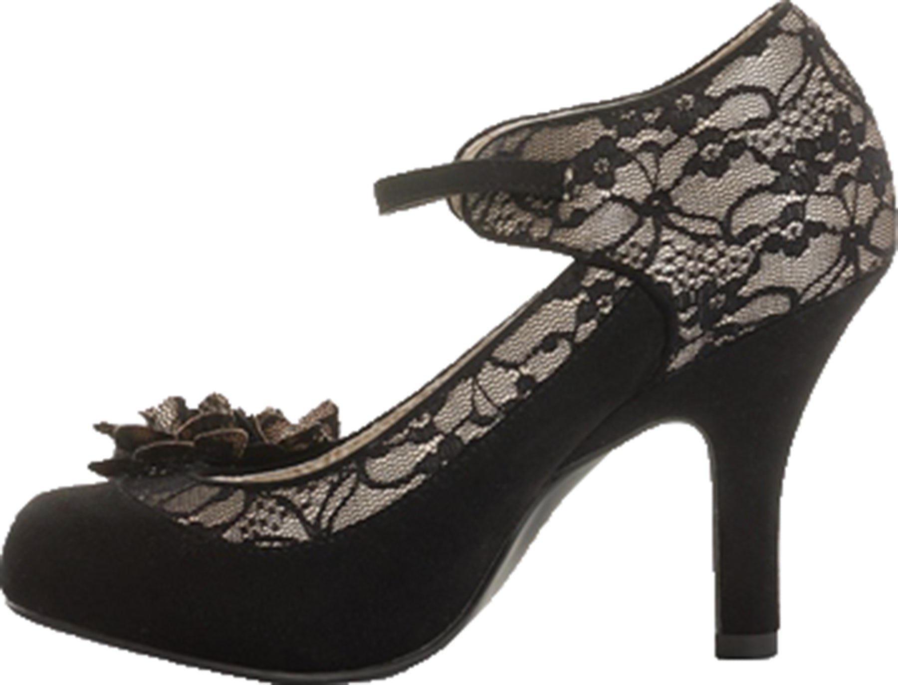 Ruby_Shoo_MELINDA_Spitze_FLORAL_LACE_Blumen_Riemchen_PUMPS_High_Heels_Schwarz_Killer_Kirsche-2
