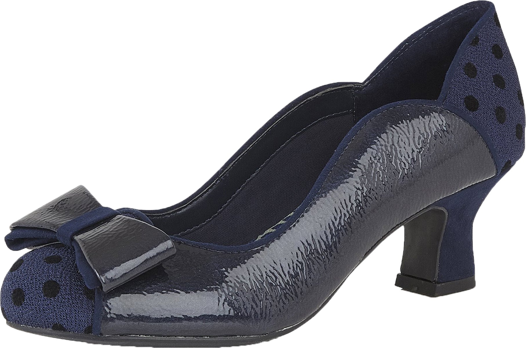 Ruby_Shoo_MELODY_Vintage_POLKA_DOT_Flock_LACK_Schleife_Bow_PUMPS-1