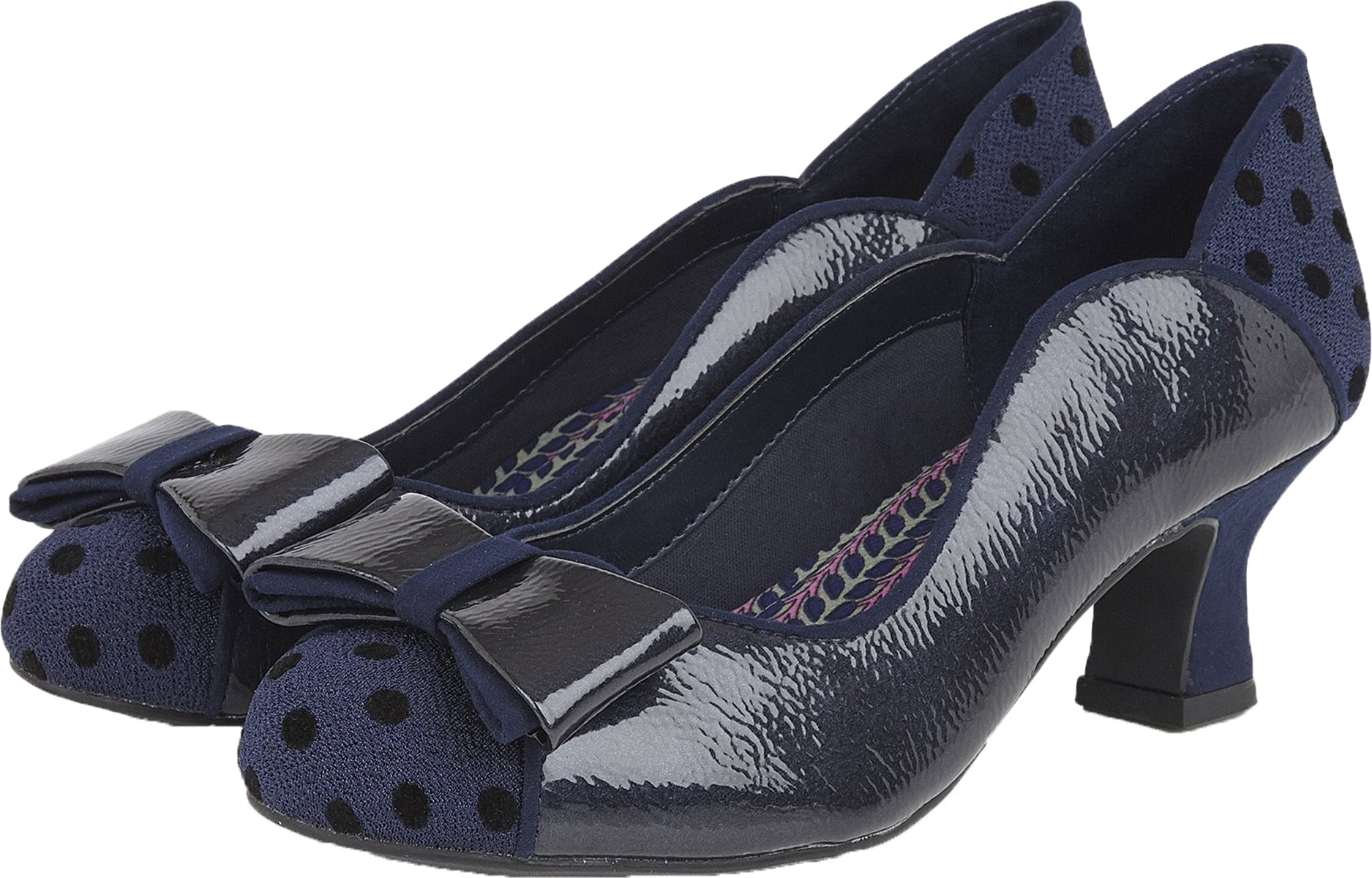 Ruby_Shoo_MELODY_Vintage_POLKA_DOT_Flock_LACK_Schleife_Bow_PUMPS-2