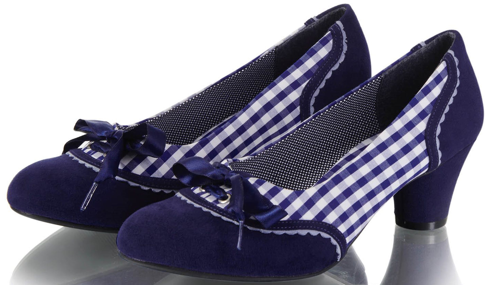 Ruby_Shoo_OPHELIA_Gingham_PEPITA_Schleife_CHECK_Vintage_Classic_PUMPS-2