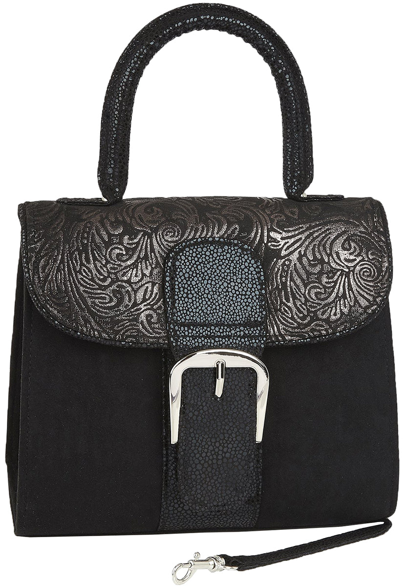 Ruby_Shoo_RIVA_Vintage_BROCADE_Jacquard_Metallic_Bag_HANDTASCHE_Schwarz-1