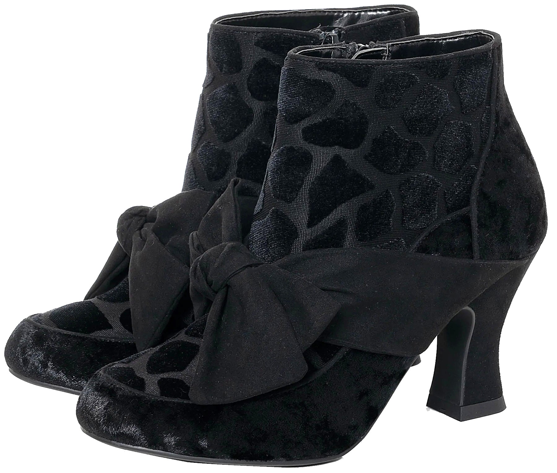 Ruby_Shoo_SEREN_GIRAFFE_50s_VELVET_Samt_SCHLEIFE_Retro_STIEFELETTE_Schwarz_killer_kirsche_1