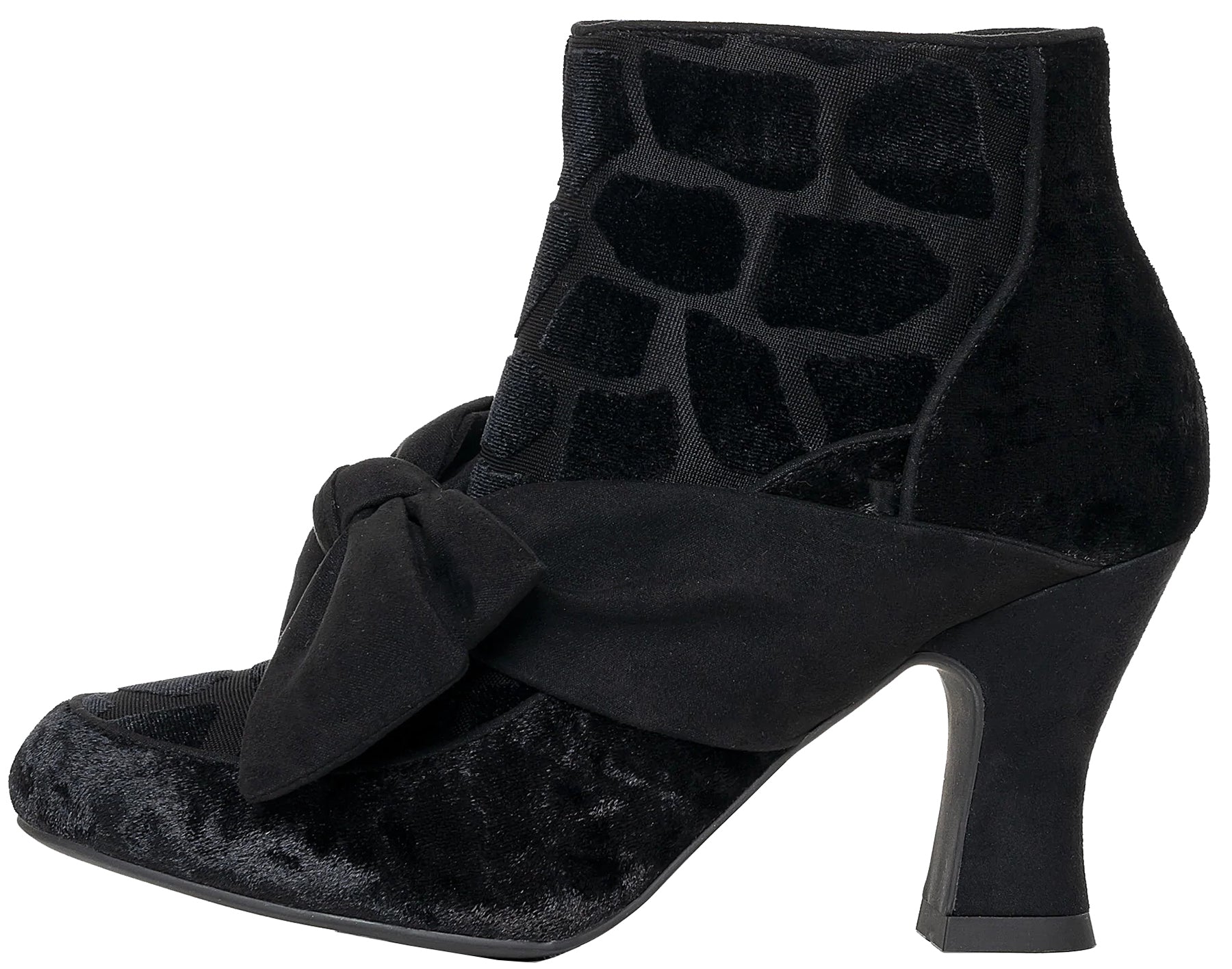 Ruby_Shoo_SEREN_GIRAFFE_50s_VELVET_Samt_SCHLEIFE_Retro_STIEFELETTE_Schwarz_killer_kirsche_2