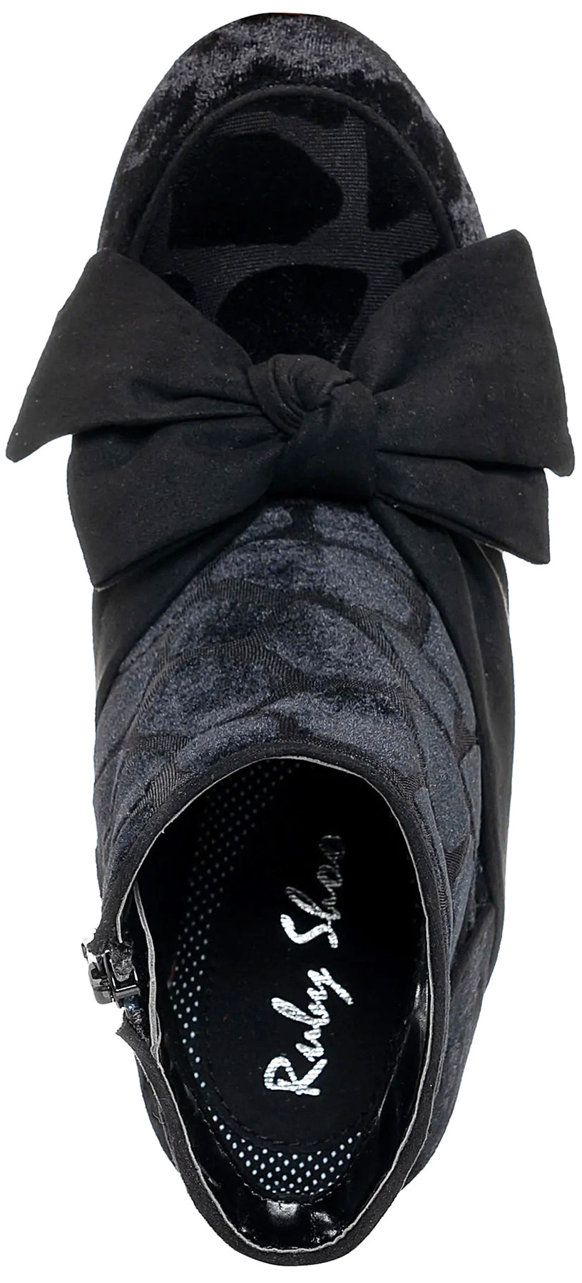 Ruby_Shoo_SEREN_GIRAFFE_50s_VELVET_Samt_SCHLEIFE_Retro_STIEFELETTE_Schwarz_killer_kirsche_3