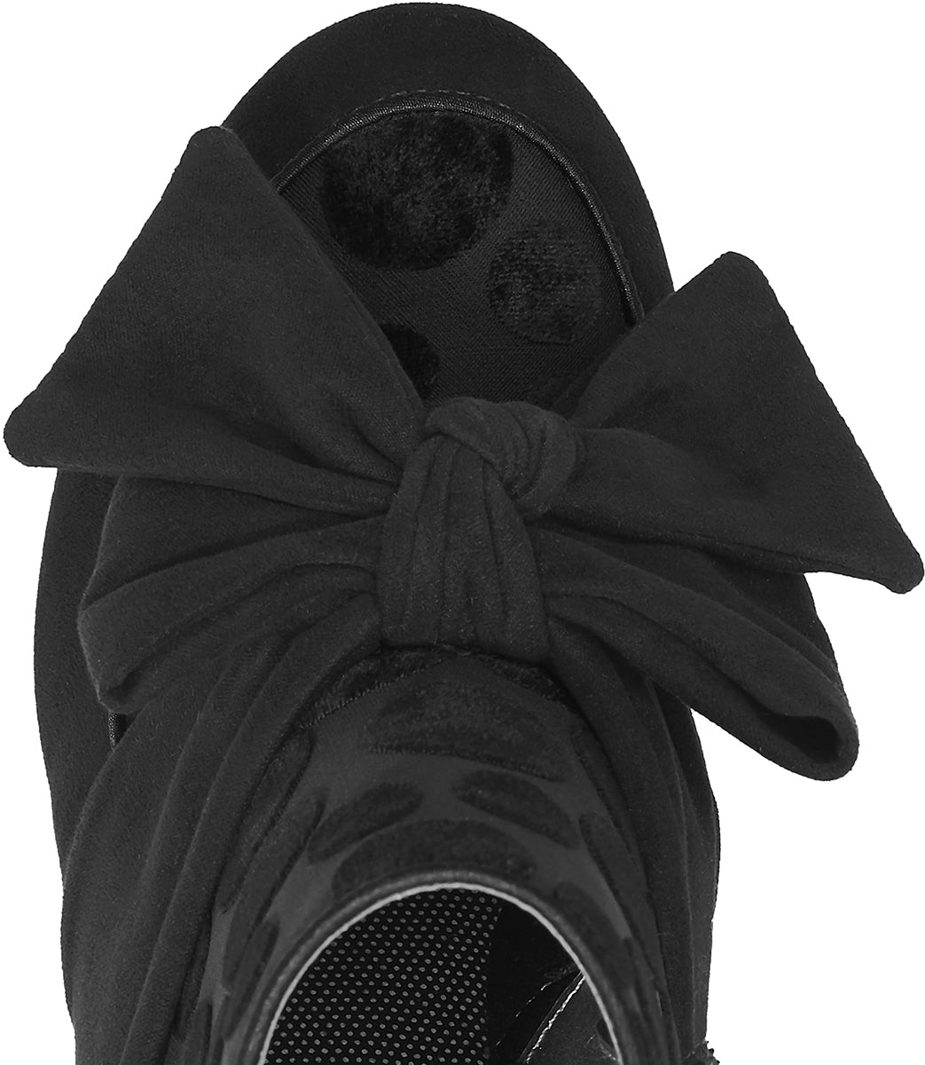 Ruby_Shoo_SEREN_Vintage_FLOCK_POLKA_DOT_Bow_Retro_STIEFELETTE_Stiefel-3