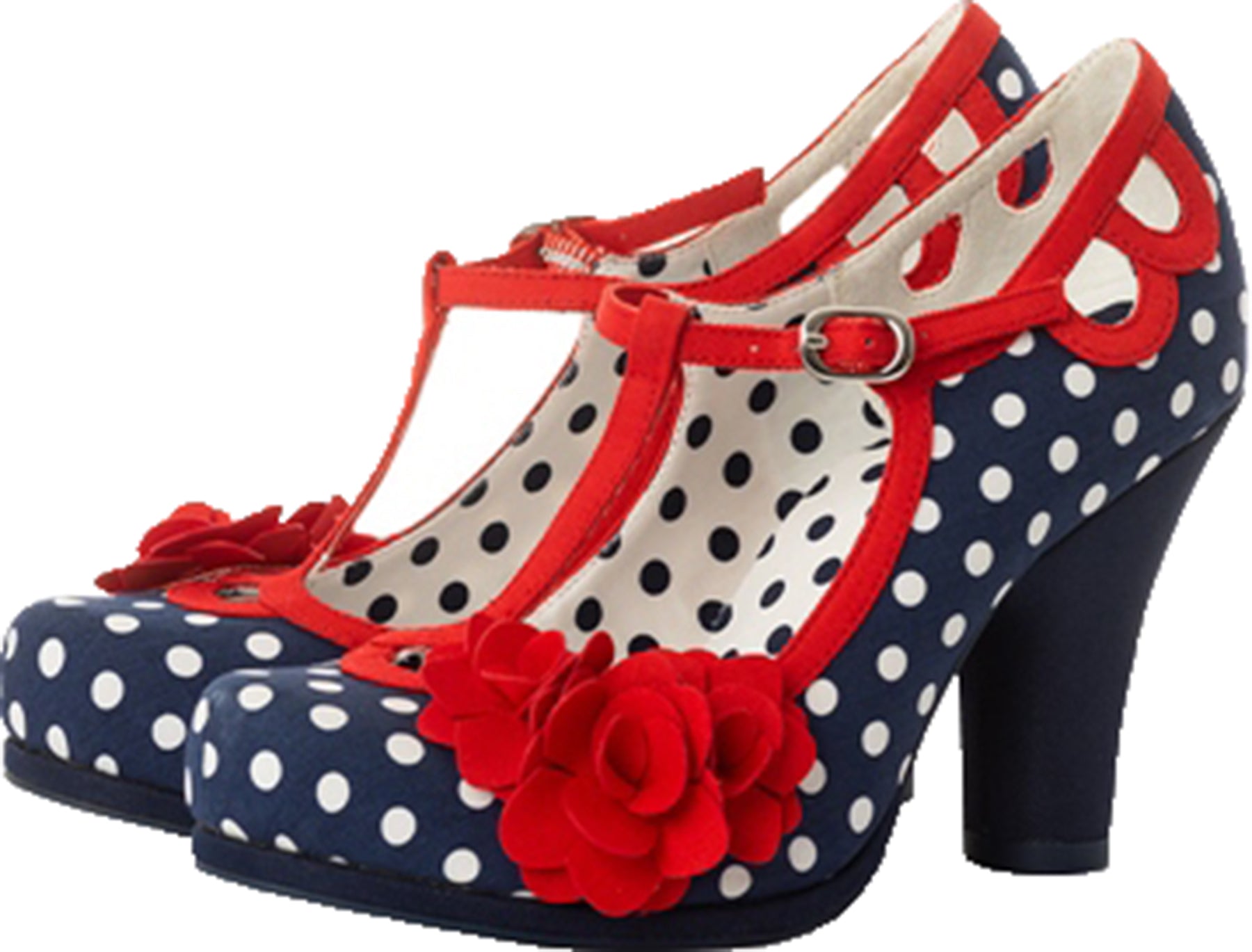 Ruby_Shoo_VALERIE_Vintage_POLKA_DOT_Blumen_Riemchen_PUMPS_High_Heels_Blau_Killer_Kirsche-3KVbSAjBACwFDD