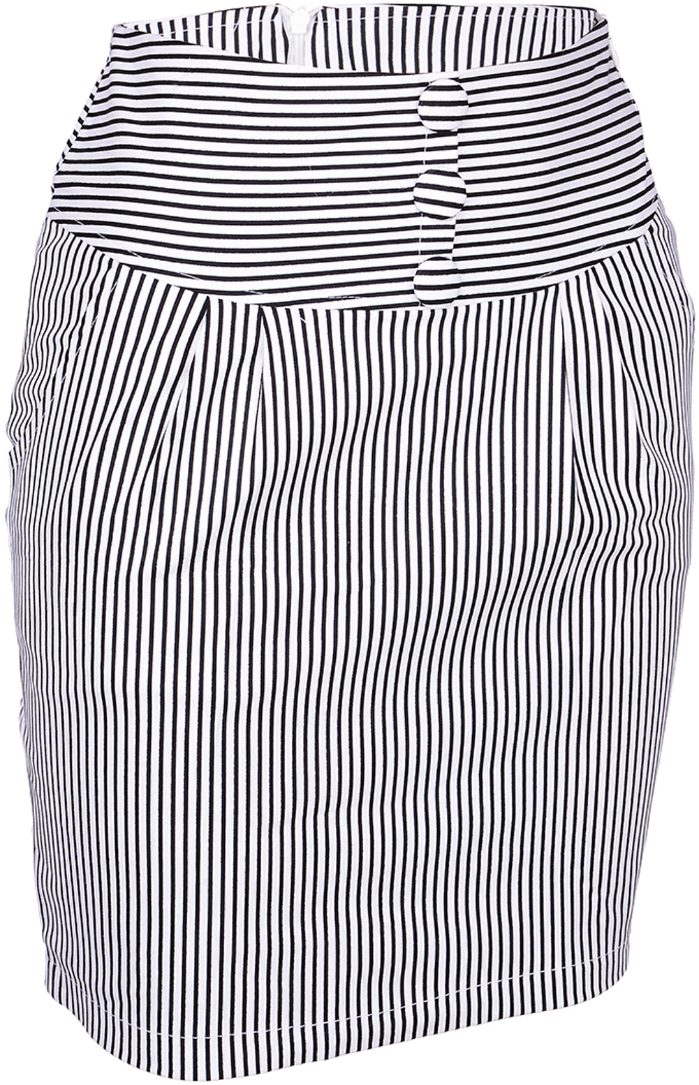 SAILOR_Streifen_Button_Matrosen_PENCIL_Skirt_Rock_Schwarz_Rockabilly