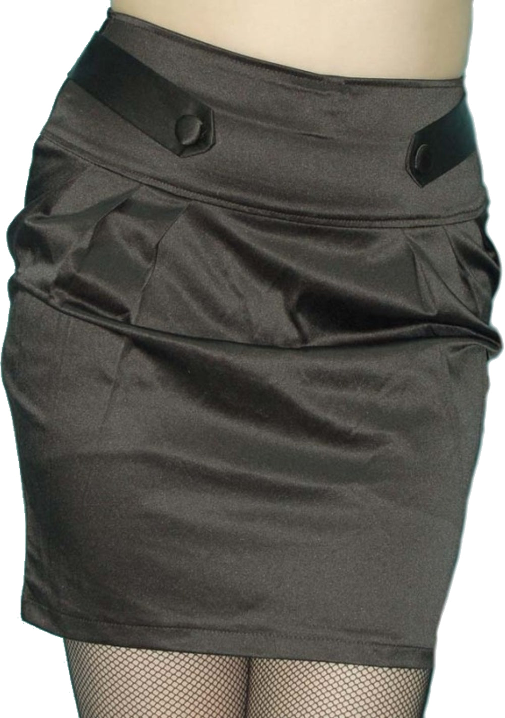 SKIRT_aus_SATIN_PIN_UP_Pencil_-_Schwarz