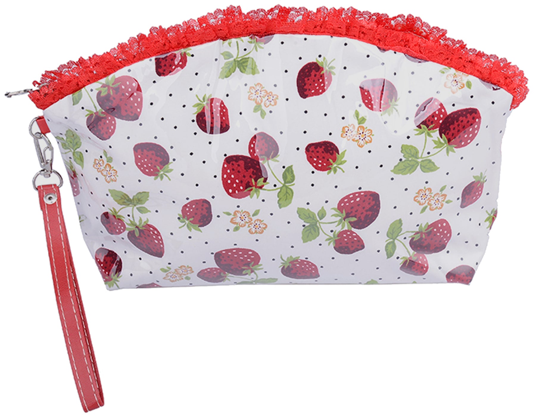STRAWBERRY_Polka_Dots_LACE_Kosmetik_Tasche_killer_kirsche