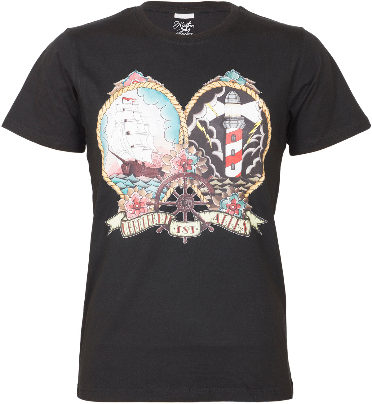 Sailor_ueBERLEBEN_IST_ALLES_Nautical_Ship_Lighthouse_Man_T-SHIRT-1