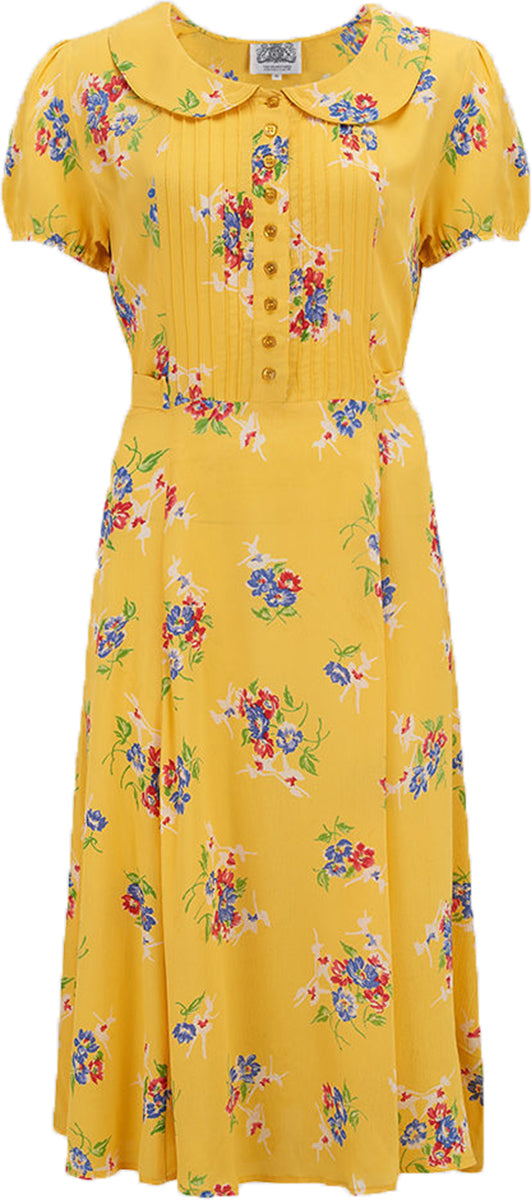 Seamstress_of_Bloomsbury_DOROTHY_Retro_FLORAL_Kurzarm_KLEID_Gelb1iqwK54WXrNUHI