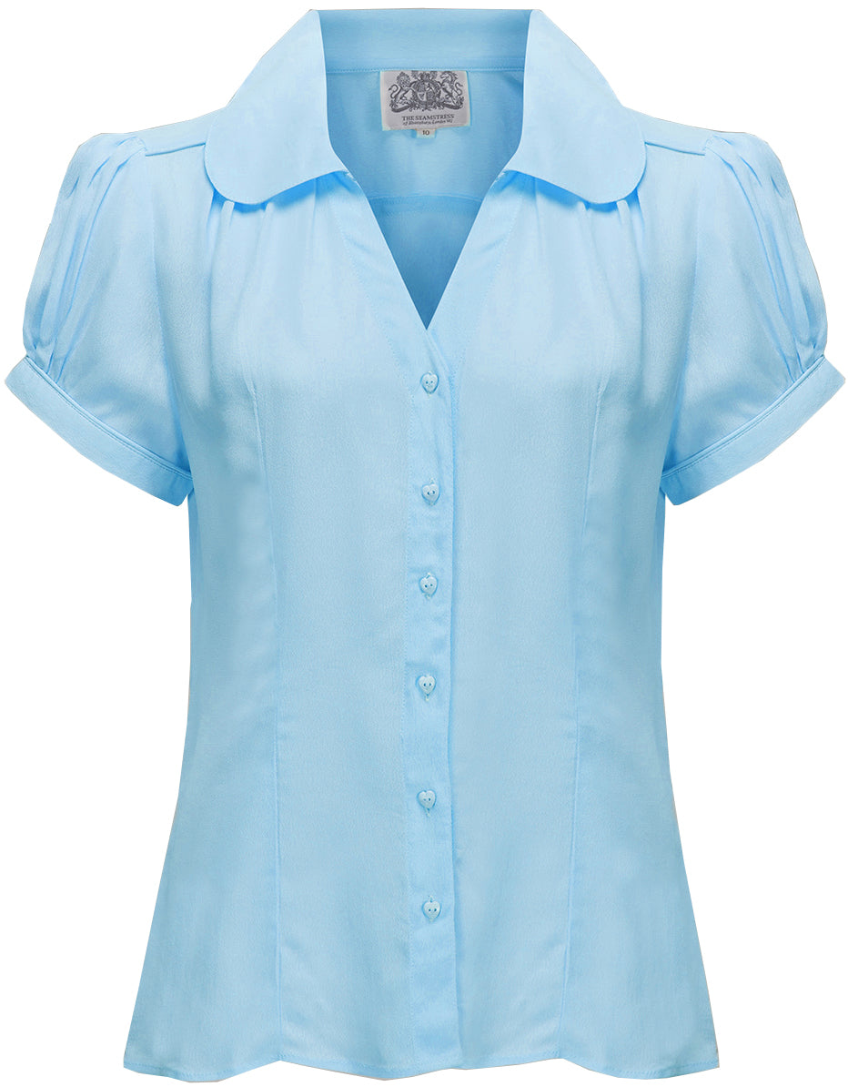 Seamstress_of_Bloomsbury_JUDY_Vintage_RETRO_Basic_Kurzarm_BLUSE_-_Powder_Blue