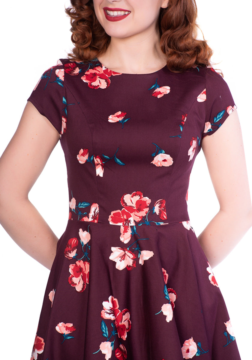 Sheen_ABIGAIL_Vintage_Floral_FLOWER_Blumen_Kurzarm_SWING_Dress_Kleid-25qDSE5FRf92KG