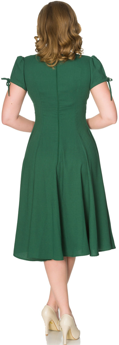 Sheen_AVAH_Vintage_FLORAL_EMBROIDERY_Kurzarm_SWING_Dress_Kleid_Gruen-3