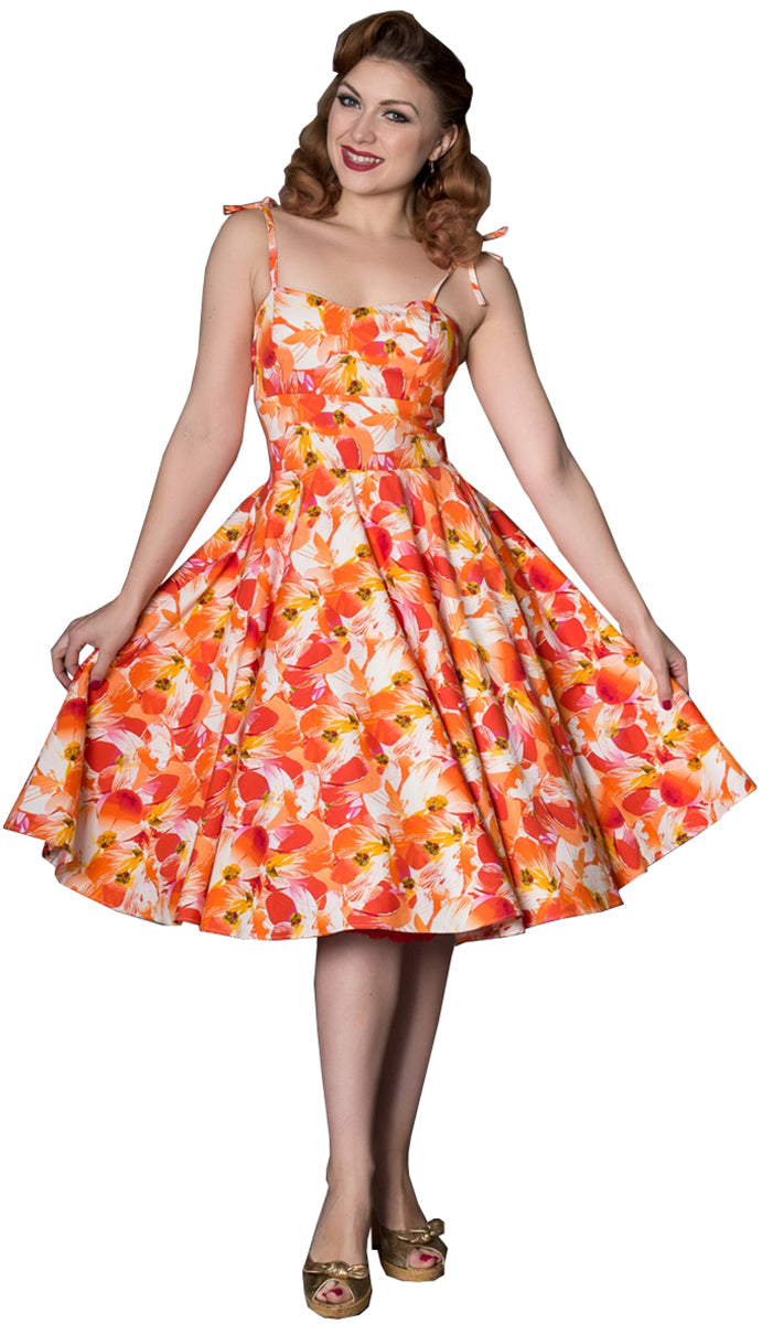 Sheen_KENDAL_Vintage_FLORAL_Blumen_TRaeGER_Retro_SWING_Dress_Kleid-1