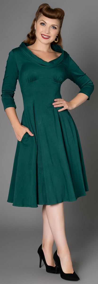 Sheen_MARTHA_Vintage_V-NECK_Nostalgic_3_4_Arm_Retro_Dress_Kleid-1VuxHQHDZY79bd