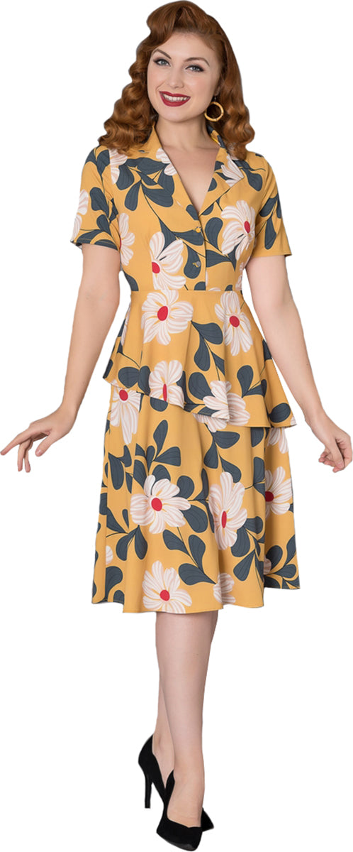Sheen_NAINA_Vintage_BLUMEN_Floral_Kurzarm_V-NECK_Dress_Blusenkleid-1ZgArxo19hsTUY