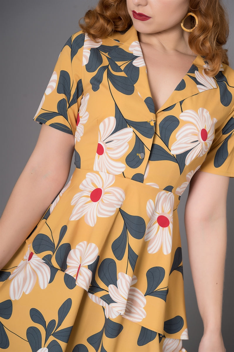 Sheen_NAINA_Vintage_BLUMEN_Floral_Kurzarm_V-NECK_Dress_Blusenkleid-2cDuRxo0128RTj