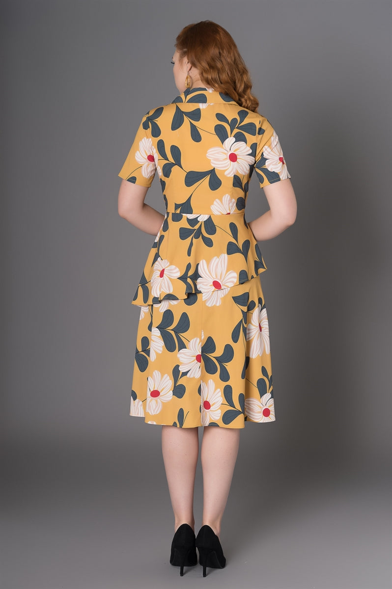 Sheen_NAINA_Vintage_BLUMEN_Floral_Kurzarm_V-NECK_Dress_Blusenkleid-39zcq9ZoynVJg5