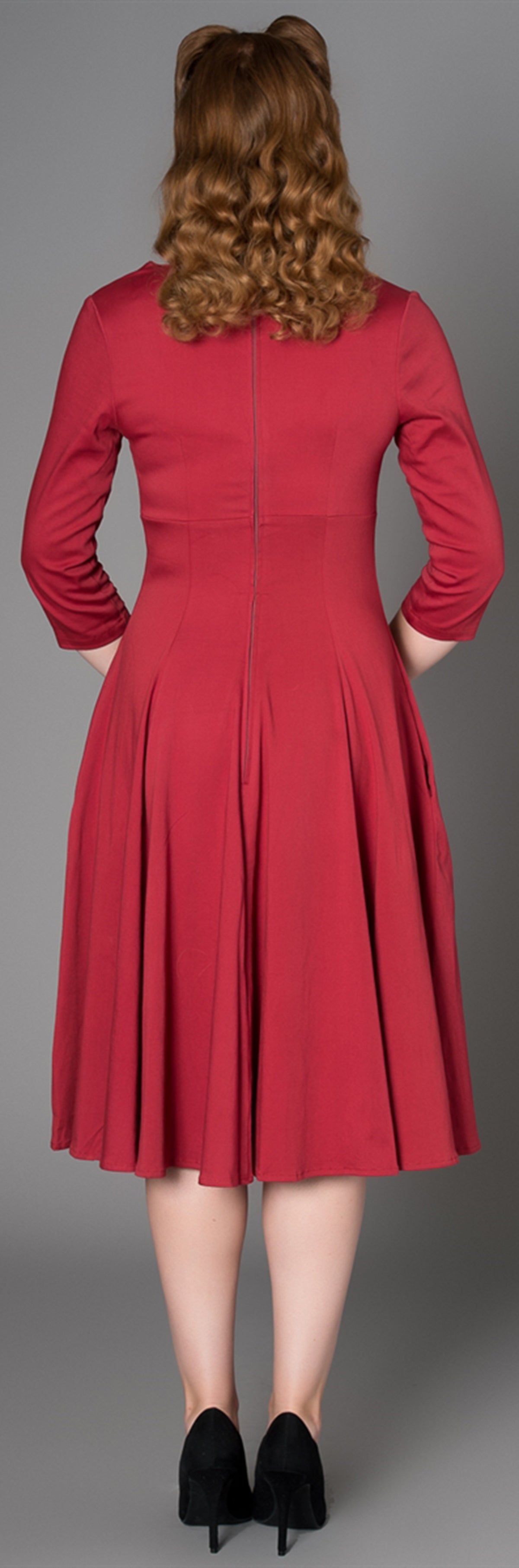 Sheen_NANETTE_Vintage_3_4_ARM_Sweetheart_SWING_Dress_Kleid_Rot-3