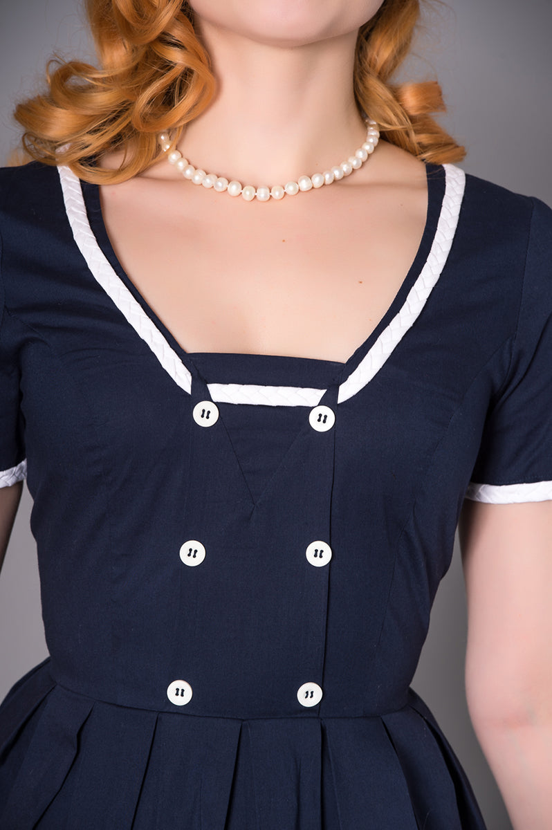 Sheen_OLIVIA_Vintage_SAILOR_Maritime_Braided_Kurzarm_SWING_Dress_Kleid-3