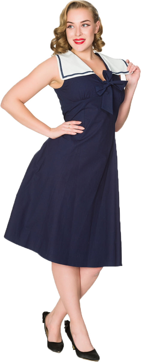 Sheen_PAM_Vintage_SAILOR_Matrosenkragen_Retro_Bow_SWING_DRESS_Kleid-1