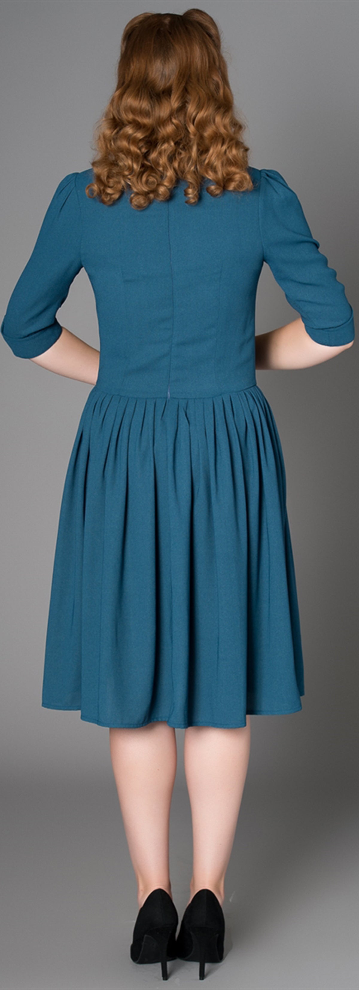 Sheen_PETRA_Vintage_3_4_ARM_V-Neck_Retro_SWING_Dress_Kleid-3