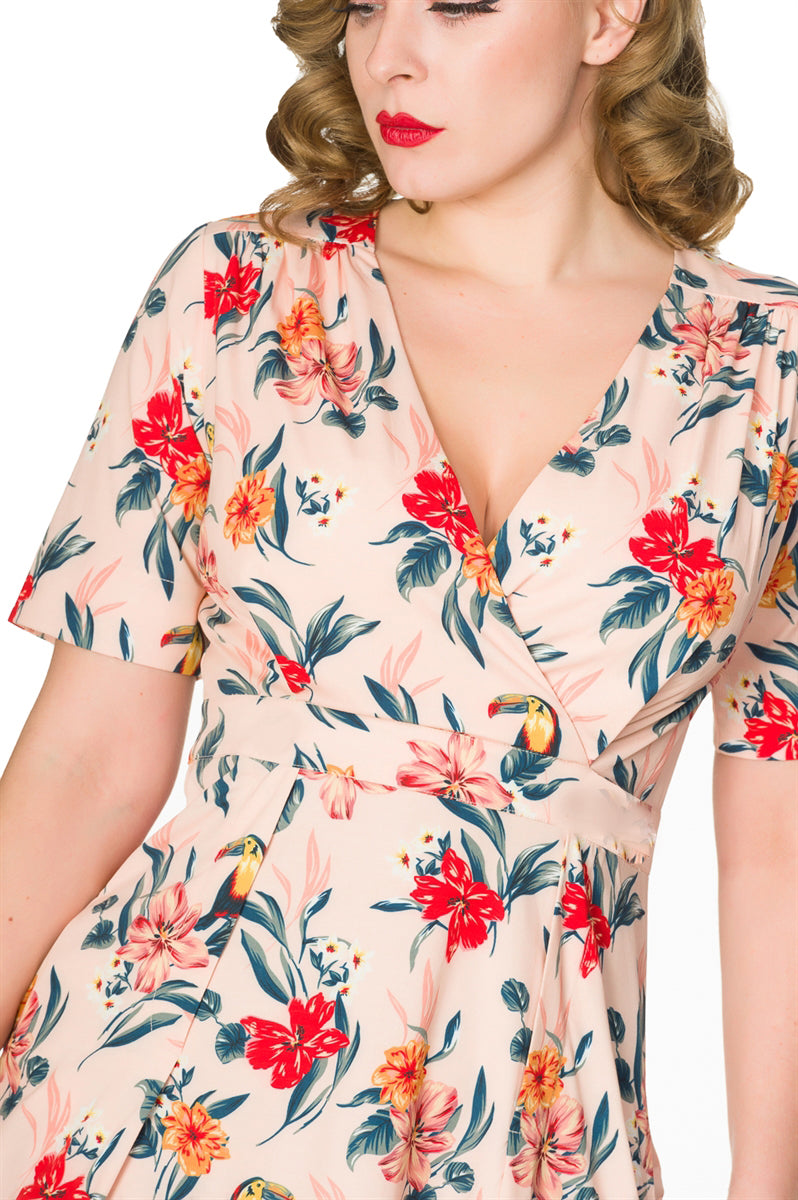 Sheen_PIPER_Vintage_TROPICAL_Hibiskus_Tukan_V-Neck_SWING_Dress_Kleid-2pfgdnI77kyuwY