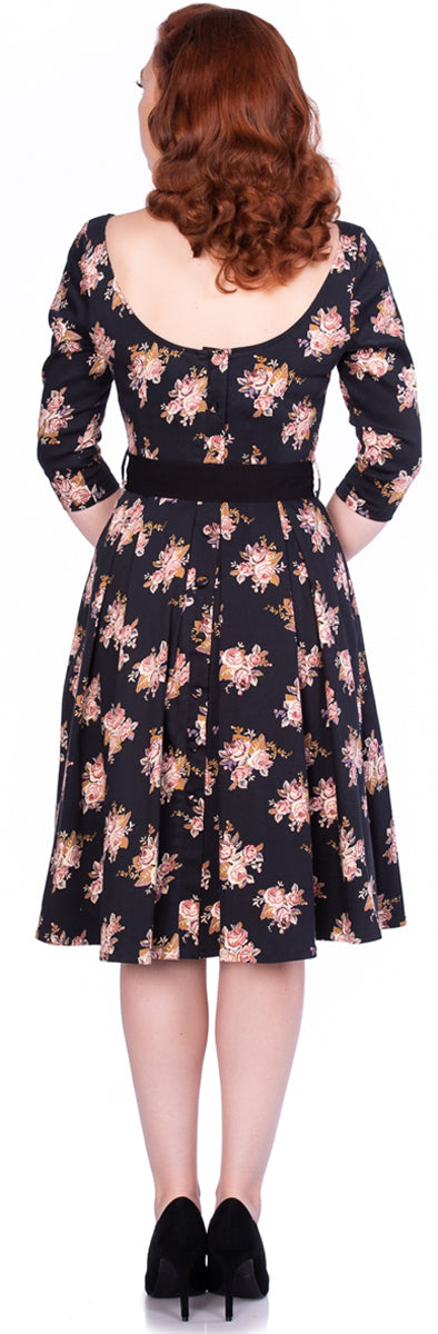 Sheen_PRISCILLA_Vintage_ROSEN_Floral_PLEATED_34_Arm_50s_SWING_DRESS_Kleid_killer_kirsche_3