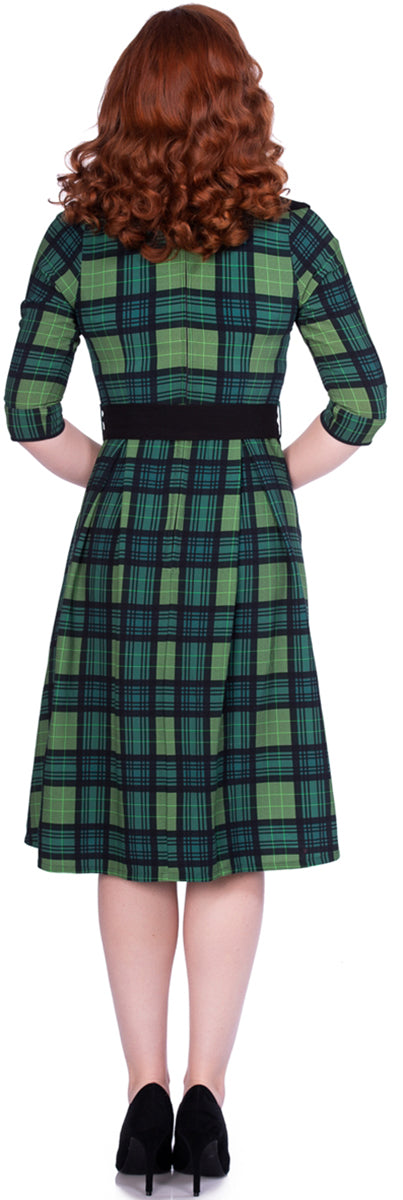 Sheen_RAAKEL_Vintage_TARTAN_Karo_COLLAR_Dreiviertelarm_SWING_Dress_Kleid-3qLUrNoc7hH2yZ