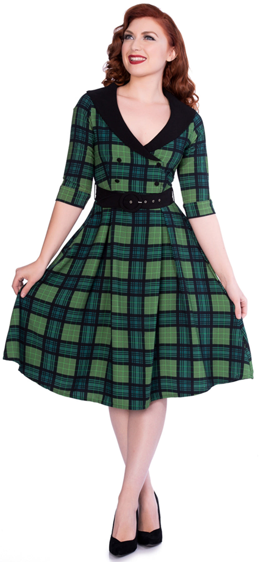 Sheen_RAAKEL_Vintage_TARTAN_Karo_COLLAR_Dreiviertelarm_SWING_Dress_Kleid_killer_kirschet3wLyzEwTvBhc