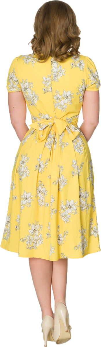 Sheen_ROSA_Vintage_FLORAL_Flower_BLUMEN_V-Neck_SWING_Dress_Kleid_Gelb-3rZfONNL5iklo3