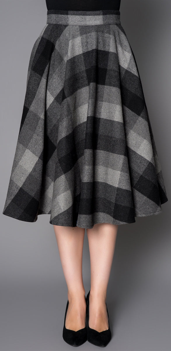 Sheen_SOPHIE_Vintage_CHECK_Karo_Swing_Skirt_TELLERROCK_Grau-3