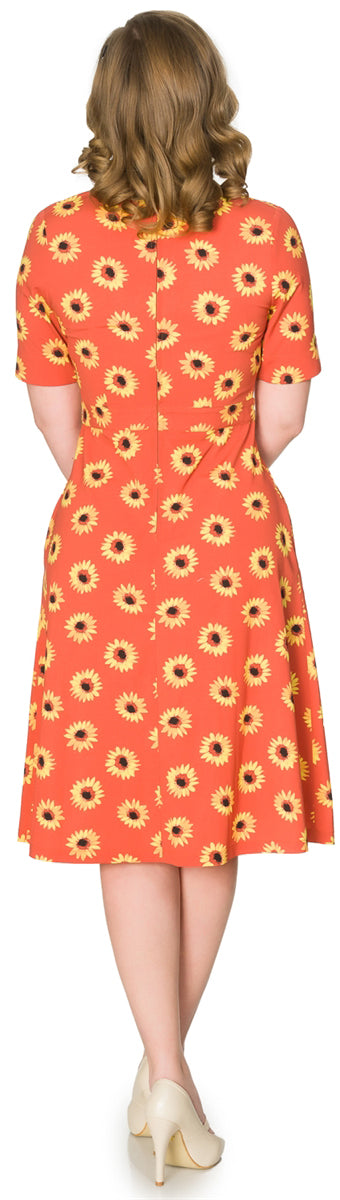 Sheen_STEPHANIE_Vintage_SONNENBLUMEN_Sunflower_V-Neck_SWING_Dress_Kleid-3