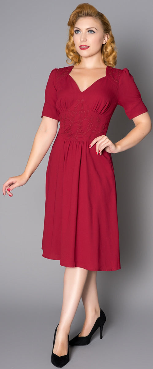 Sheen_VERAH_Vintage_50s_EMBROIDERED_Kurzarm_V-Neck_SWING_Dress_Kleid-1oOEw8R2JTyAat