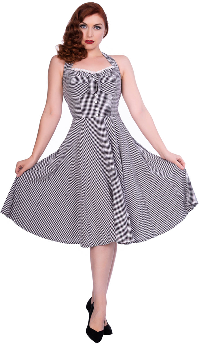 Sheen_XANTHE_Vintage_GINGHAM_Pepita_Neckholder_SWING_Dress_Kleid-1