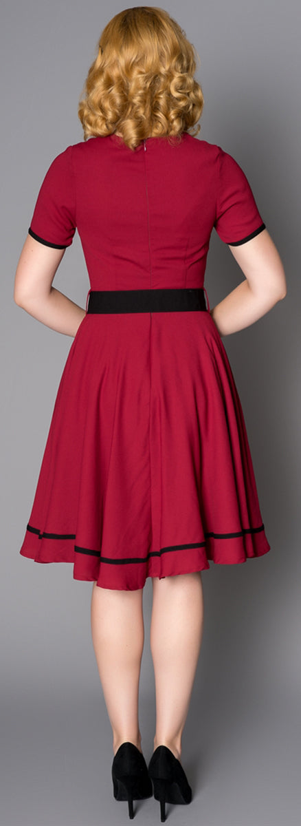 Sheen_YWETTE_Vintage_TWO-TONE_Buttoned_Kurzarm_SWING_Dress_Kleid-3