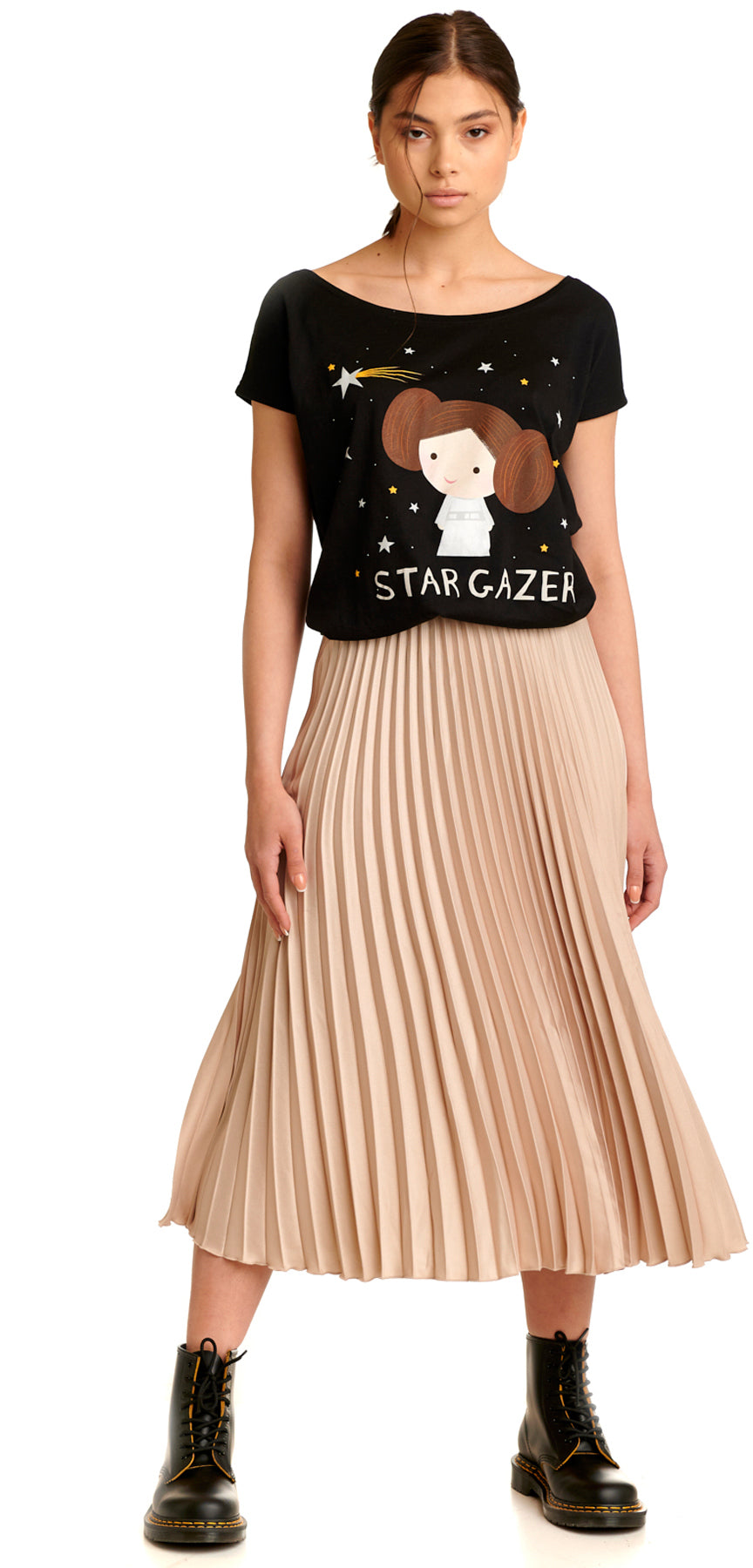 Star_Wars_STAR_GAZER_Prinzessin_Leia_MOTIV_Kurzarm_Loose_Fit_T-SHIRT_Oberteil_killer_kirsche_5