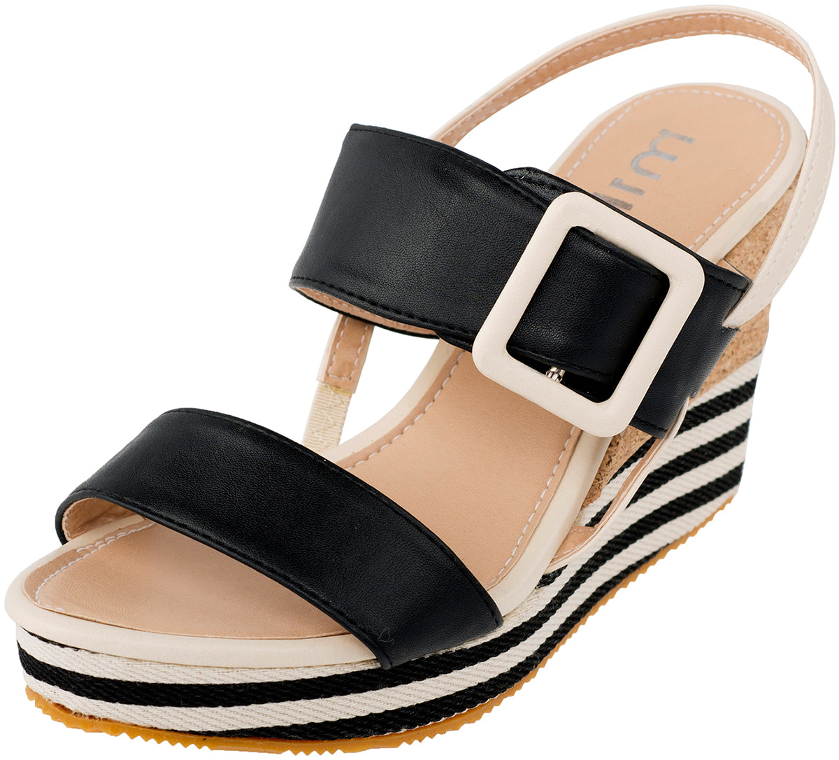 Suesse_50s_SAILOR_Kork_Streifen_Riemchen_Keilabsatz_WEDGES