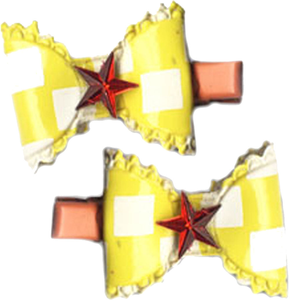 Suesse_SKA_Hairclips_mit_STERN_-_1_Paar_gelb