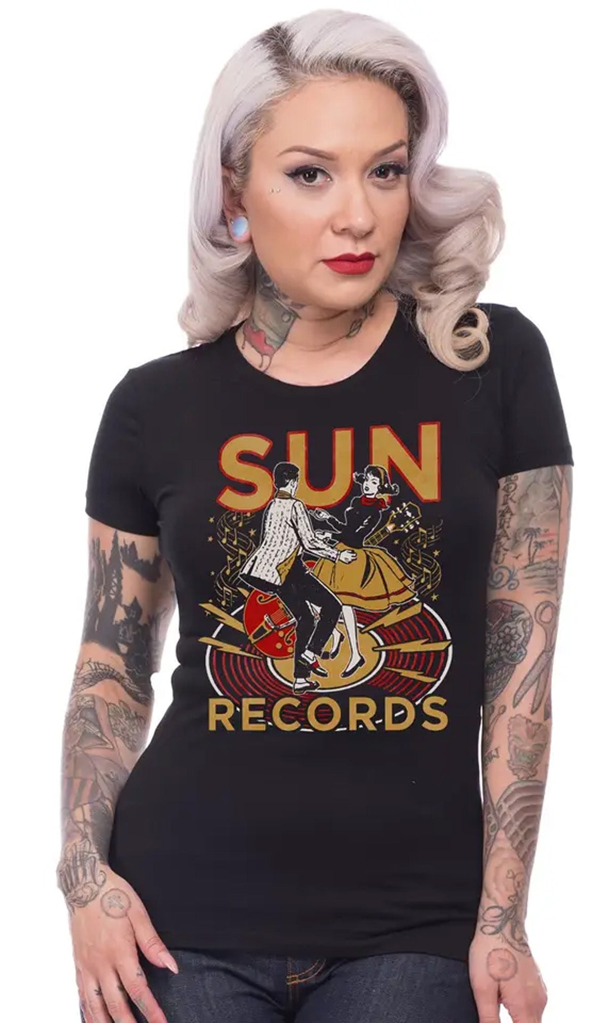 Sun_Records_LINDY_HOP_50s_Vinyl_Damen_Tee_Motiv_T-SHIRT_Shirt_-_Schwarz-1Hpkh94DdbM7R6